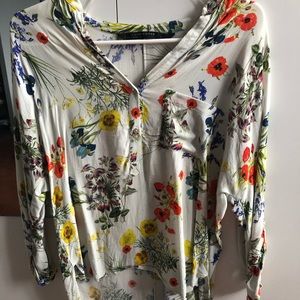 White multi-colored blouse